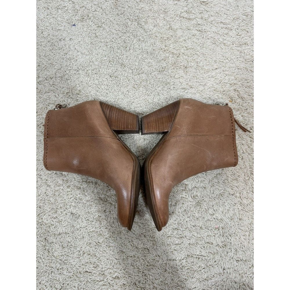 Jack Rogers Women's Greer Oak Tan Leather Block Heel Western Booties Size 7 M - Picture 6 of 12